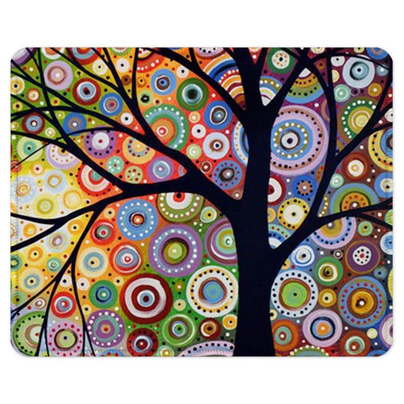 BOSOBO Mouse Pad, Custom Tree of Life Mouse Mat, Small Gaming Mouse Pad for Women and Men, Waterproof Office Mousepad, Non-Slip Rubber Base, Stitched Edge, Rectangle 10.2 x 8.3 x 0.12 Inch - Image 1